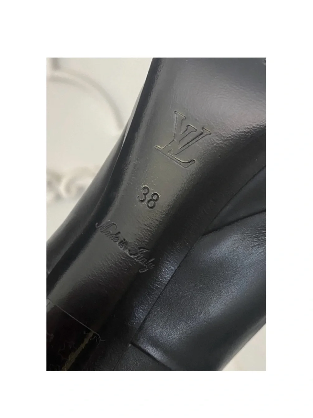 Louis Vuitton Black Leather Platform Over-the-Knee Boots with Monogram Cuff